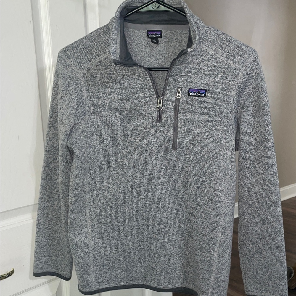 Patagonia Boy’s Zip-Up Sweater in Heather Gray